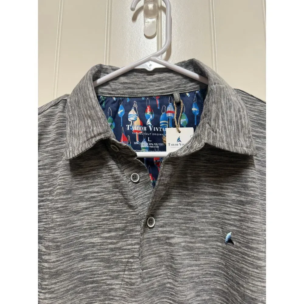 Tailor Vintage NWT Gray Polo Mens Size Large